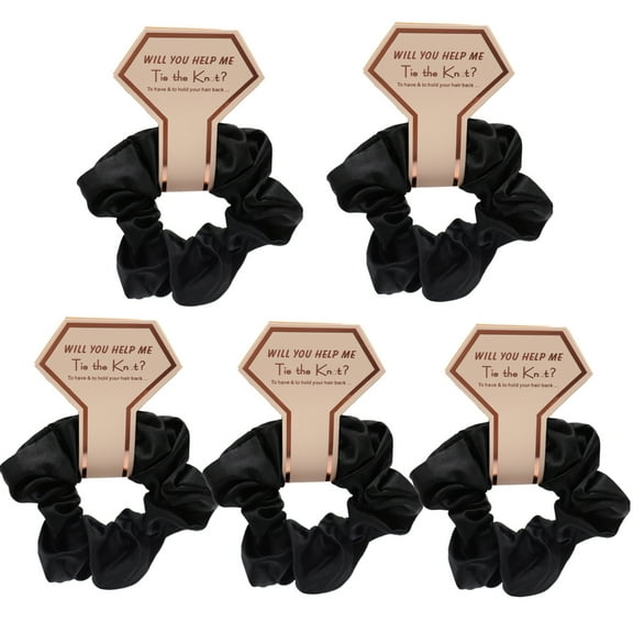 FENOHREFE Bridesmaid HairPiece Hair Scrunchies Ponytail Holder Wedding Party Accessories Bridesmaid Scrunchies Proms Gifts 5PCS