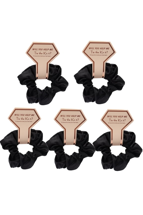 Bridesmaid HairPiece Hair Scrunchies Ponytail Holder Wedding Party Accessories Bridesmaid Scrunchies Proms Gifts 5PCS