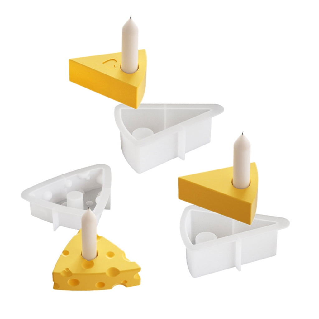 FENOHREFE Cheese Shaped Candle Holder Silicone Candelabrum Mould Candlestick Making Molds Gypsum Office Decorations Moulds