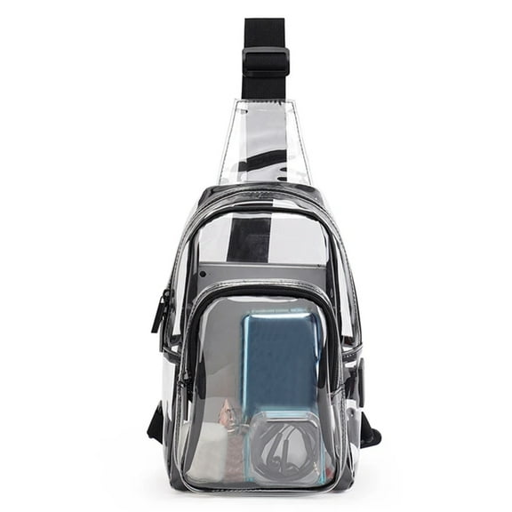FENOHREFE Clear Sling Bag Pack Stadium Approve Crossbody Bag Chest Bag Purse Backpacks Purse for Sporting Event Concert