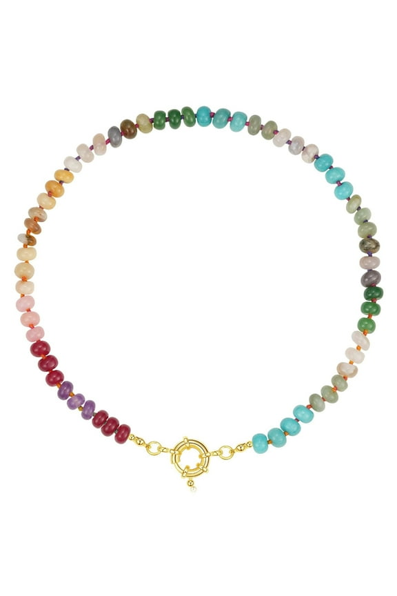 Colorful Bead Necklace Handmade Necklace Adjustable Necklace Fashion Neck Jewelry Charm Necklace Present for Women