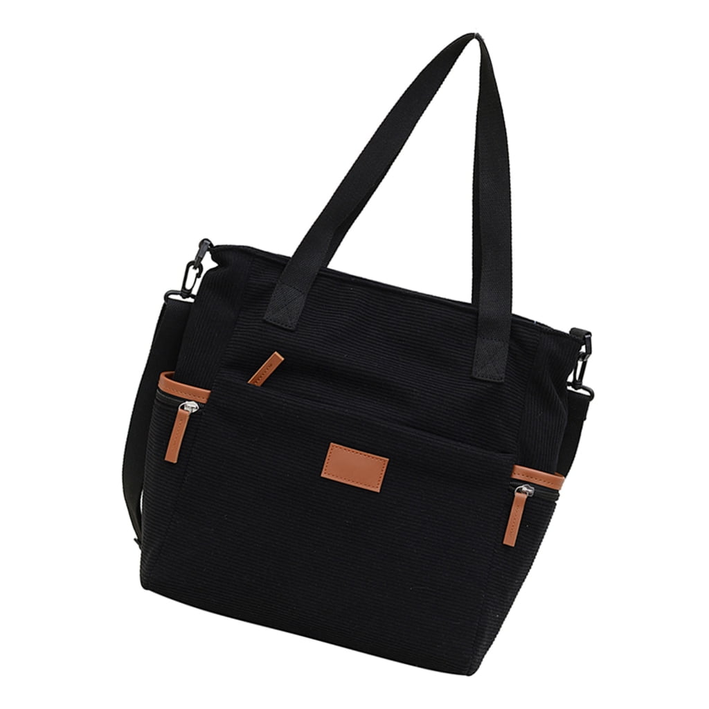 FENOHREFE Corduroy Bag For Women Large Capacity Shoulder Purse Handbag Crossbody Bag With Adjustable Strap Satchel Top Handle Bags