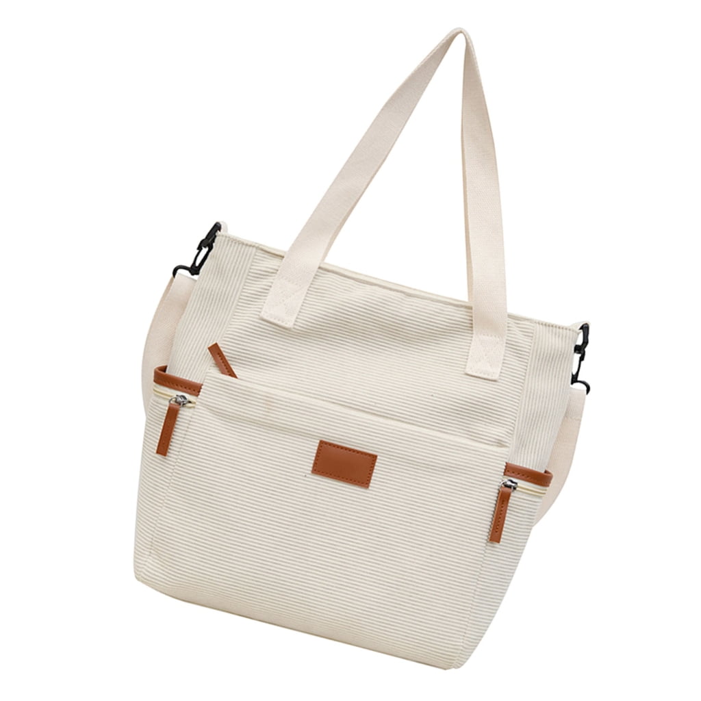FENOHREFE Corduroy Bag For Women Large Capacity Shoulder Purse Handbag Crossbody Bag With Adjustable Strap Satchel Top Handle Bags