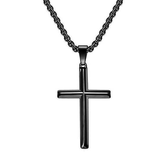 FENOHREFE Elegant Crucifix Pendant Necklace Adjustable Length Neck Chain Hypoallergenics Titaniums Steel Clavicle Chain Jewelry