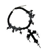 FENOHREFE Elegant Dark Themed Crosses Necklace for Gothic Styles Enthusiasts and Trendsetters In Fashion Statement Pieces