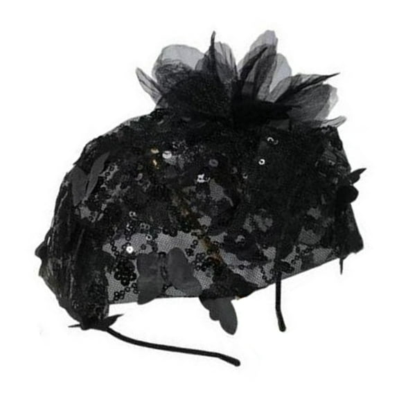 FENOHREFE Elegant Fascinator Hats for Women Headband with Feathered Flower Hair Accessory Vintage Hairpieces Hair Decoration