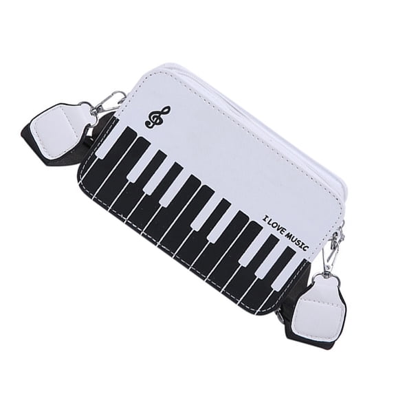 FENOHREFE Elegant Piano Inspired Shoulder Bag PU Leather Crosbody Purse Fashionable Satchel Purse For Students And Music Concerts