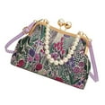 thumbnail image 1 of FENOHREFE Elegant Retro Flower Embroidery Handbag Shoulder Purse Evening Bag with Pearls Chain Decors Crossbody Bag for Women, 1 of 8