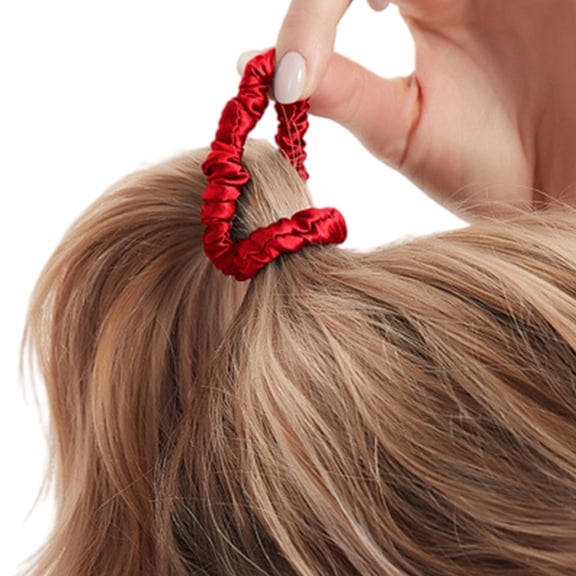 FENOHREFE Elegant Scrunchie Soft Silk Hair Tie for Women Elastic Ponytail Holder Comfortable Accessory for Various Hairstyles