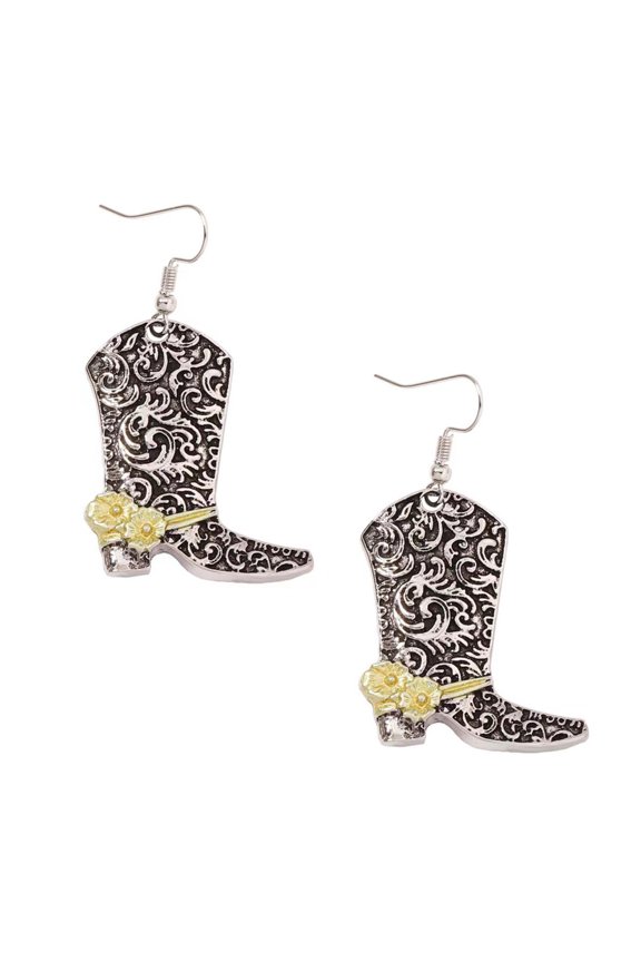 Fashion Rose Flower Boot Earrings Alloy Texture Shoe Earrings Boot Drop Earrings Suitable for Stylish Outfits