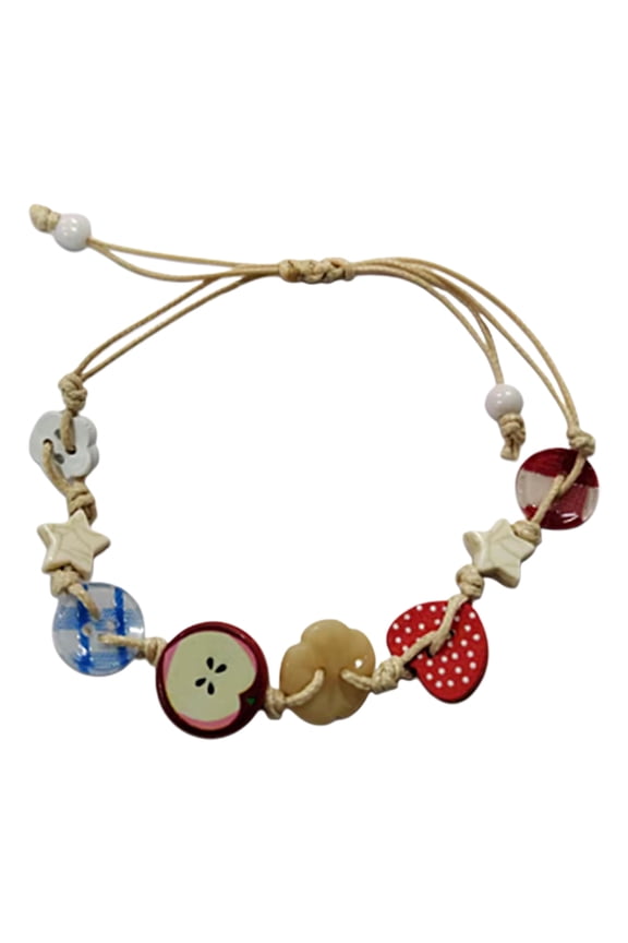 Fashionable Appled Bracelet for Teens Handmade with Sturdy Resin Materials Decoration for Everyday Elegant Charm
