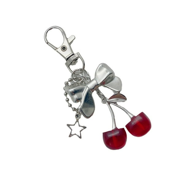 FENOHREFE Fashionable Cherrys Bag Charm Keychain for Women with Sturdy Alloy Materials Designs for Purses Handbags Backpacks