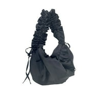 FENOHREFE Fashionable Crossbody Bag Canvas With Ruffled Edges Large Capacity For Commuting Or Casual Outings Work Shoulder Bag