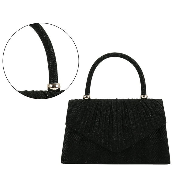 FENOHREFE Fashionable Evening Bag Handbag with Pleated Shoulder Bag Chain Party Handbag Crossbody Purse for Women