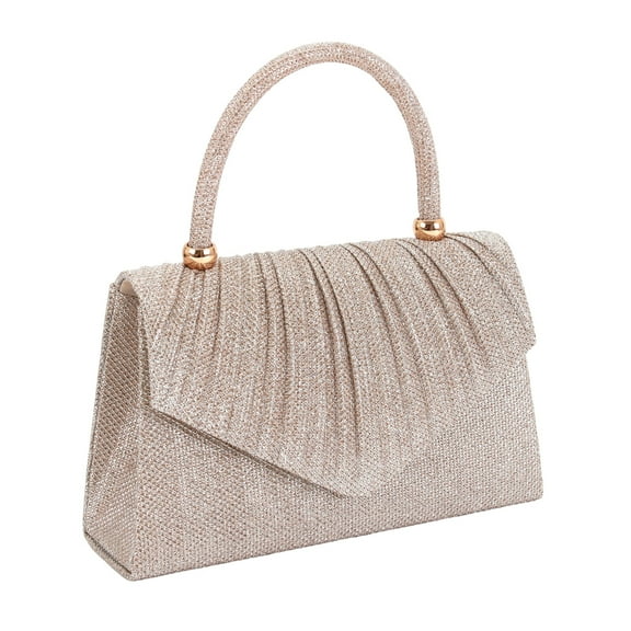 FENOHREFE Fashionable Evening Bag Handbag with Pleated Shoulder Bag Chain Party Handbag Crossbody Purse for Women