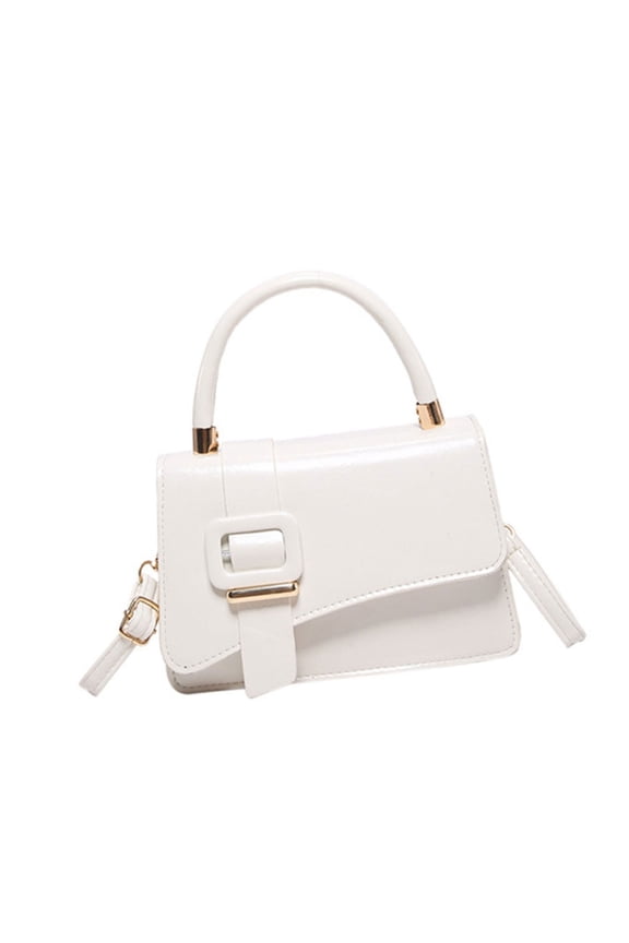 Fashionable Ladies' Small Shoulder Bag Solid Color PU Leather Crossbody Purse with Top Handle Handbag for Everyday Use