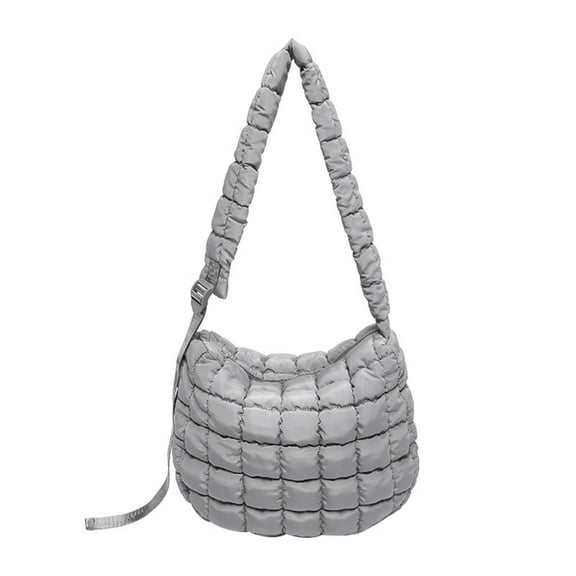 FENOHREFE Fashionable Lightweight Shoulder Bag with Quilted Padded Multipurpose Zippered Puffer Underarm Handbag Purse for Women