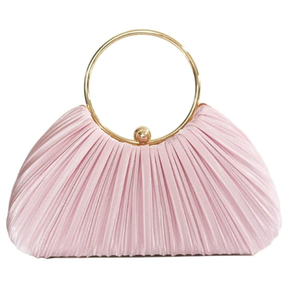 FENOHREFE Fashionable Pleated Evening Bag Handbag Shoulder Bags Crossbody Purse with Chain Strap For Banquets And Prom Occasion