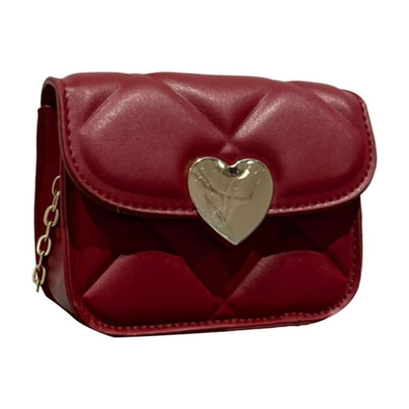 FENOHREFE Fashionable Small Crossbody Bags PU Leather Satchel Quilted Shoulder Bag with Chain Strap for Women and Girls