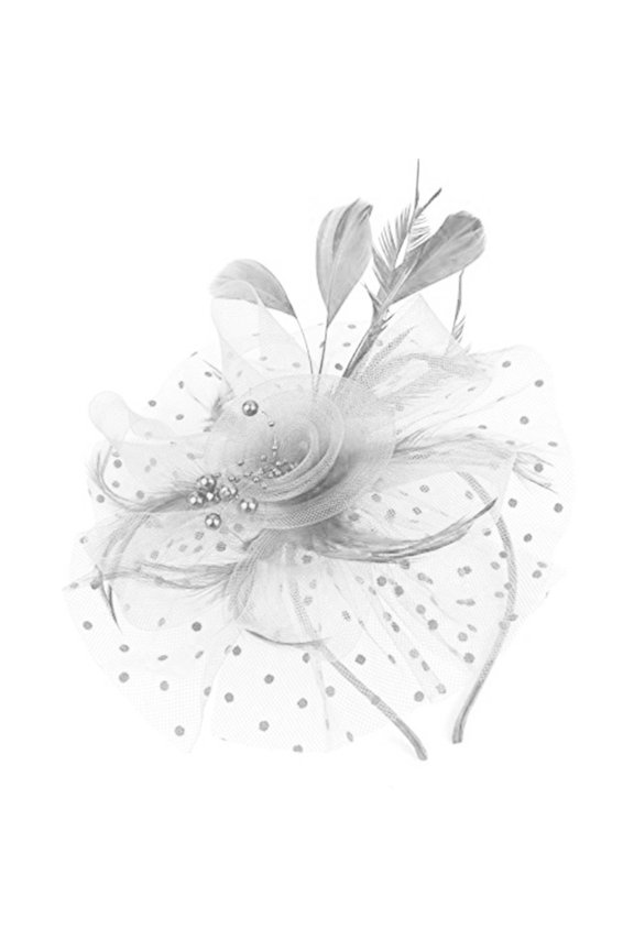 Feathered Headpiece Women Mesh Hat Hair Band Headband Wedding Accessories Feathered Headband Hat Party Hairpiece