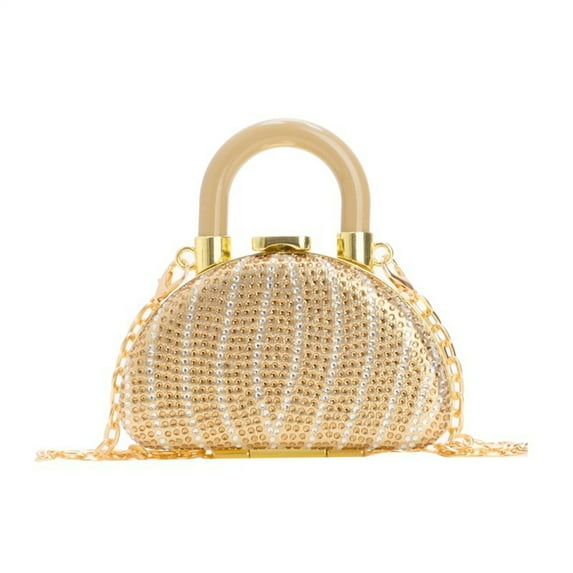 FENOHREFE Feminine Rhinestones Bridal Clutch Purse for Women Lipsticks Handbag Small Shoulder Bag with Removable Chain Strap