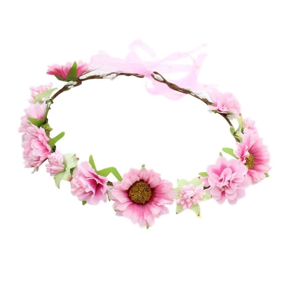 FENOHREFE Flower Wreath Flower Headbands Bride Hair Accessory Hairband for Women Wedding Party Ceremony Festival
