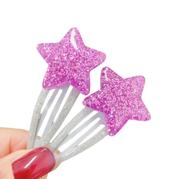 FENOHREFE Girls Hair Clip Glittering Women Kid Hairgrips Adorkable Headdress Barrettes Heart Shape Sweet 2000s Girls Hairpins