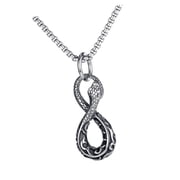 FENOHREFE Gothic Style Ouroboros Snake Pendant Necklace Trendy Snake Pendant Necklace in Stainless Steel for Everyday Wear
