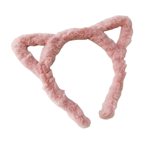 FENOHREFE Hairband Kitten Ears Leopards Pattern Furry Plush for Halloween Cosplay Makeup Wash Face Stage Play Hair Hoop