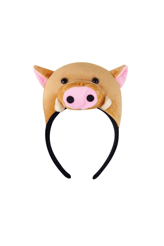 Hairband Piggy Ears Piggy Furry Plush for Halloween Cosplay Makeup Wash Face Stage Play Hair Hoop Photo Props