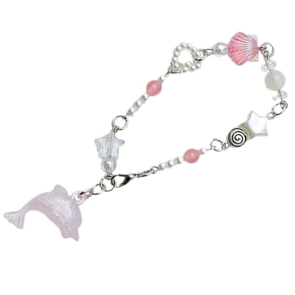 FENOHREFE Handcrafted Dolphin Pendant Bracelet Star Beaded Wristband Adjustable Chain Aesthetic Jewelry for Women Girls