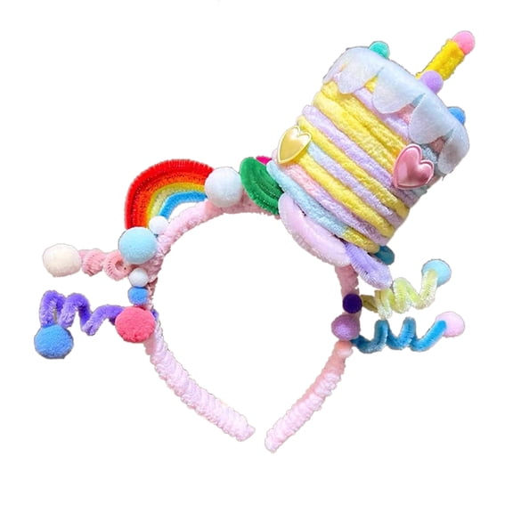 FENOHREFE Handmade Twist Birthday Headbands Adjustable Headwear Festive Baby Headpiece for Women's Hair Styling