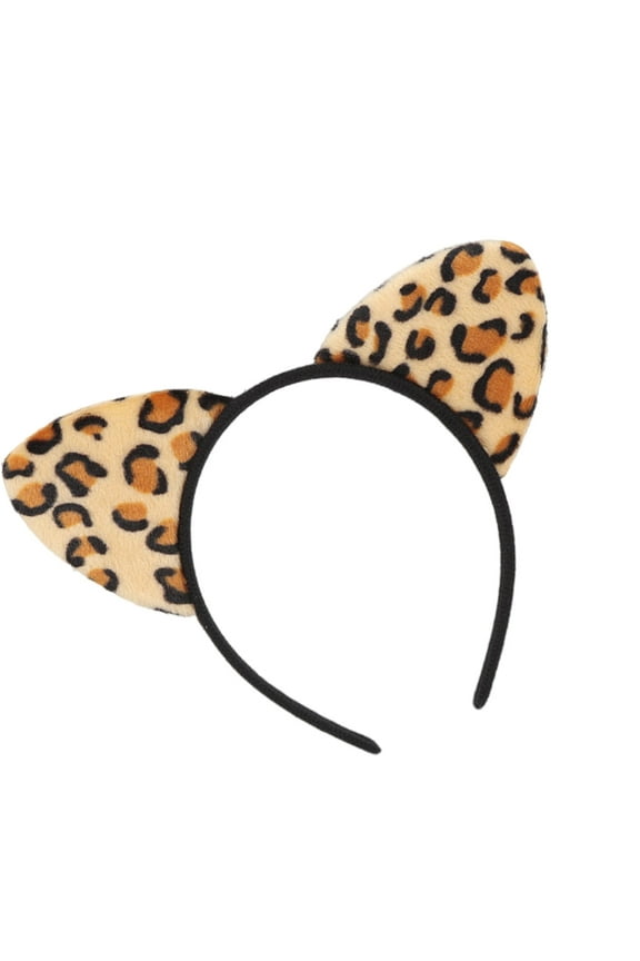Kitten Ears Hairband Photo Props Leopards Print Hair Hoop Headband Party Headpiece Fun Headbands for Music Festival