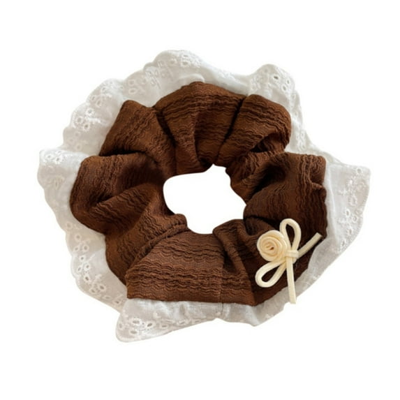 FENOHREFE Lace Hair Scrunchies Thick Oversized Hair Scrunchy Elegant Hair Rope Scrunchy Women Ponytail Holder