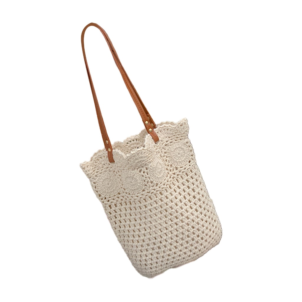 FENOHREFE Large Capacity Beach Bag for Women Shoulder Bag Handwoven Armpit Bag Trendy Handbag Crochet Armpit Bag Everyday Bag