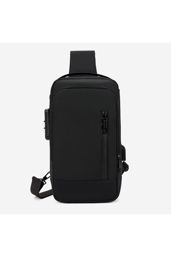 Large Capacity Crossbody Bag Anti-Theft Shoulder Bag with Password Lock Men Backpack Outdoor Sling Chest Crossbody Bag