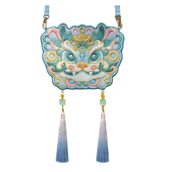 FENOHREFE Luxurious Embroidered Cosmetic Bag Crossbody Shoulder Bag for Women with Sophisticated Taste