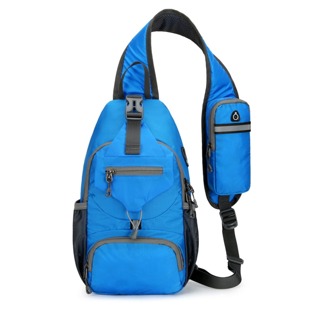 FENOHREFE Mans Large Chest Pocket Sling Bag Backpacks Nylon Crossbody Bag Casual Daypacks Outdoor Shoulder Backpacks Chest Bag