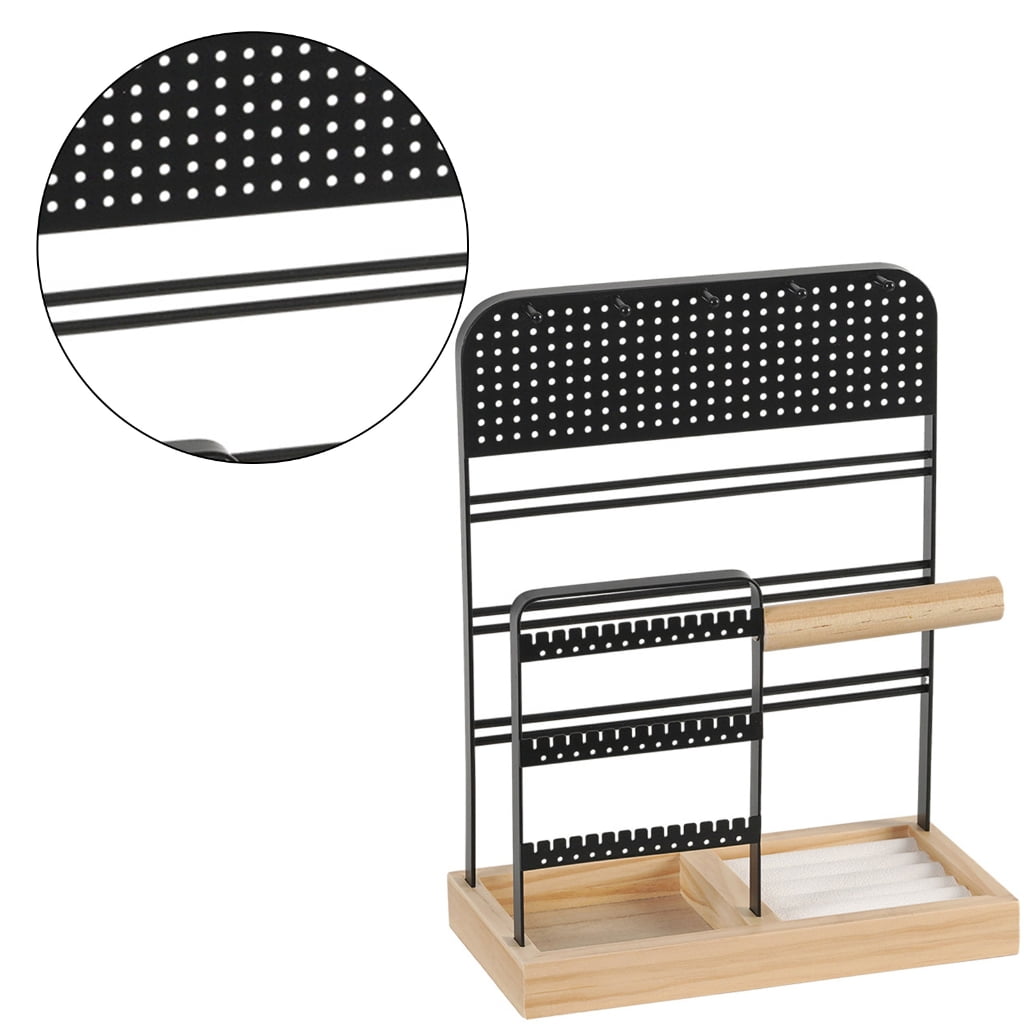 FENOHREFE Metal Jewelry Collection Rack Convenient Jewelry Stand with Hooks and Earring Holes Presentation