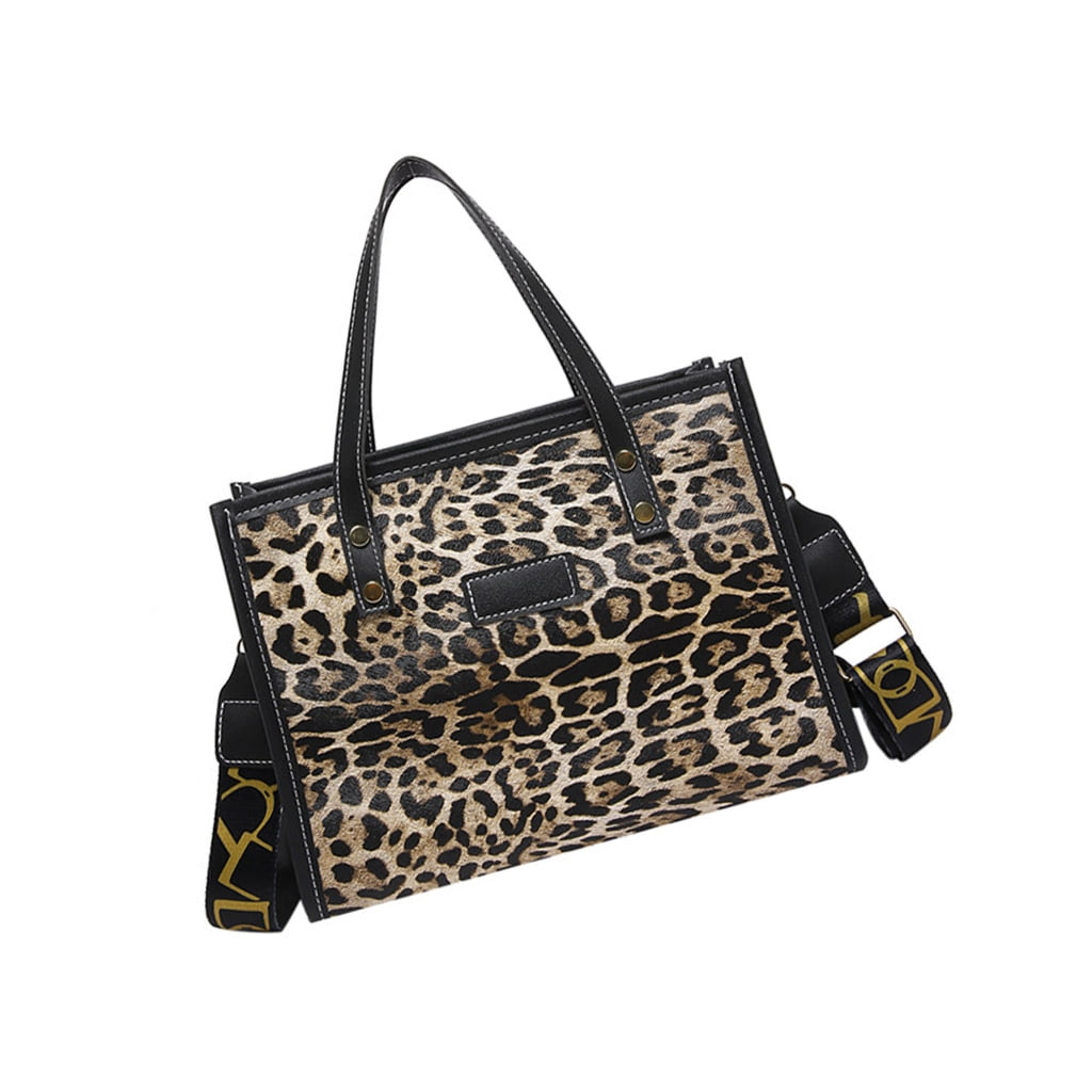 FENOHREFE Modern Leopard Print PU Leather Crossbody Bag for Women Shoulder Purse Satchel with Adjustable Strap for Any Occasion
