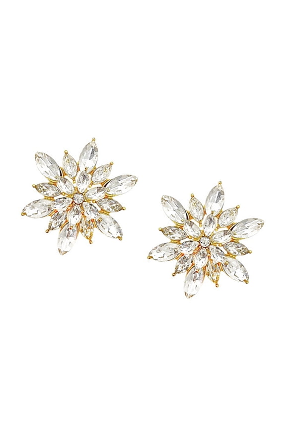 Multilayer Flower Ear Studs with Sparkling Rhinestones Sophisticated Silver Needle Earrings for Women Birthday