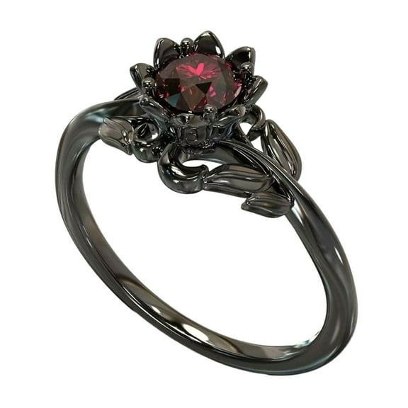 FENOHREFE Multipurpose Skull Gothic Rings Retro Black Gold Heart Love Crystals Zirconia Accessory for Christmas Valentines Day