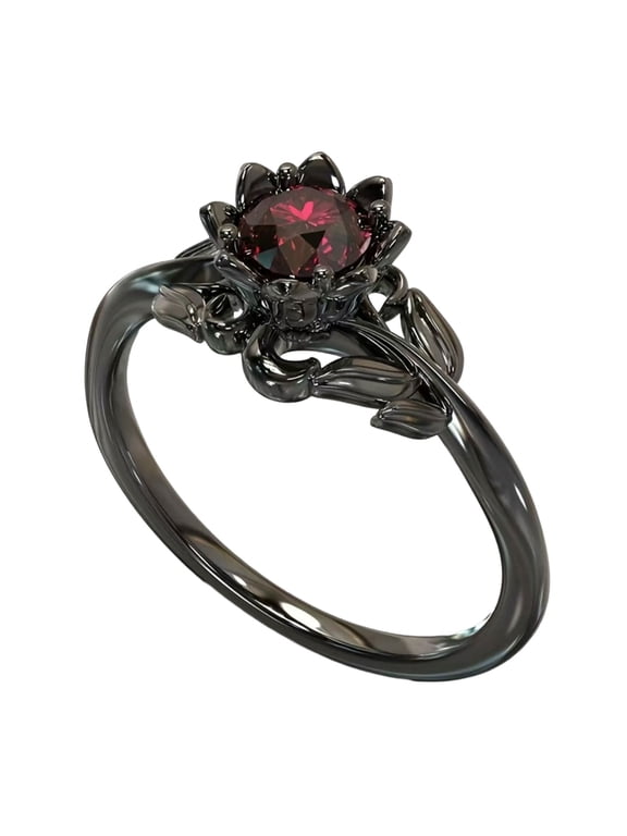 Multipurpose Skull Gothic Rings Retro Black Gold Heart Love Crystals Zirconia Accessory for Christmas Valentines Day