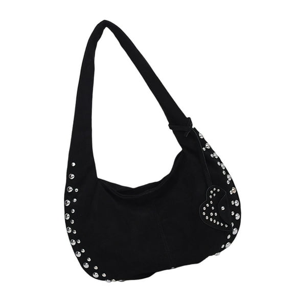 FENOHREFE Multipurpose Slouchy Bag Studded Handbag Armpit Bag for Women Retro Shoulder Bag Underarm Purse for Business and Travel