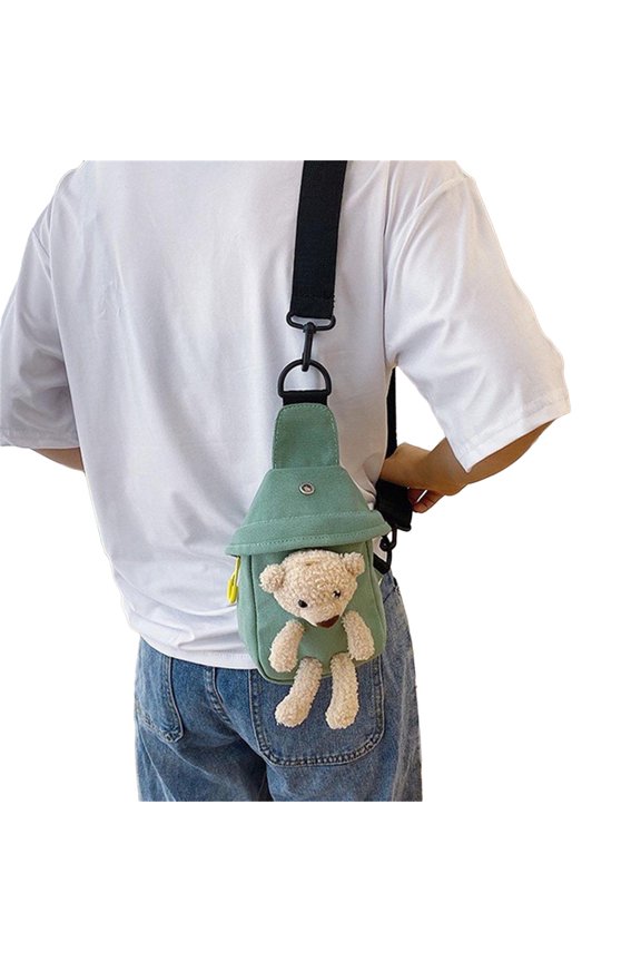 Over The Shoulder Bag Large Capacity Bear Crossbody Bag Fashion Sling Bag Chest Bag Belt Bag Trendy Bag for Teens