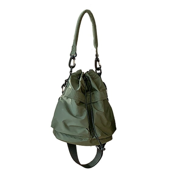 FENOHREFE Portable Drawstring Bag Pleated Bucket Shaped Bags Outdoor Travel Lightweight Crossbody Bag for Women