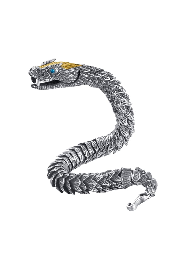 Practical Rattlesnakes Charm Bracelet with Adjustable Length Elegant Designs Sturdy Alloy Hip Hop Fashion for Youth