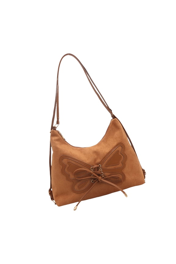 Retro Inspired Butterfly Shoulder Bag With Adjustable Strap For Crossbody Wear Or Backpack Use Women's Handbag