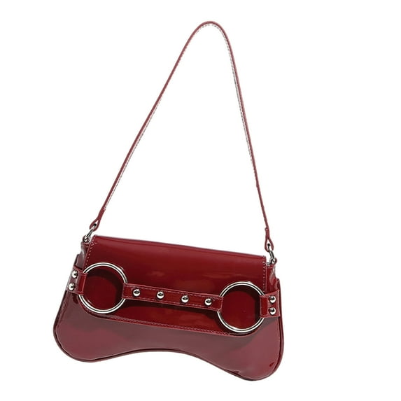 FENOHREFE Shoulder Bag for Women Girls Trendy Evening Clutch Purse Pu Leather Under the Arm Purses Slings Bag Handbag Saddles Bag