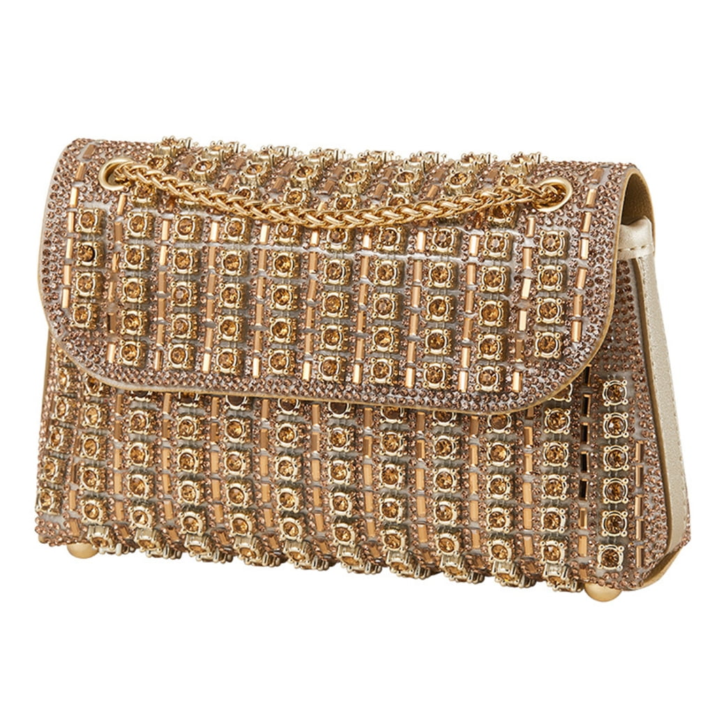 FENOHREFE Shoulder Bags Crossbody Bag Purses Handbag Crystals Rhinestones Evening Bag for Women Handbag Clutch Purse with Chain